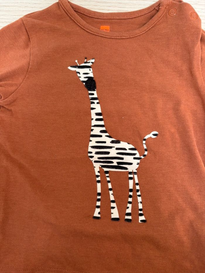 T-shirt manches longues Hema girafe zèbre - photo numéro 2