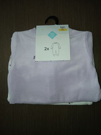 lot de deux pyjamas en velours fille 3 mois