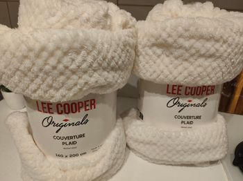 2 plaid lee cooper blanc taille 160 ×200