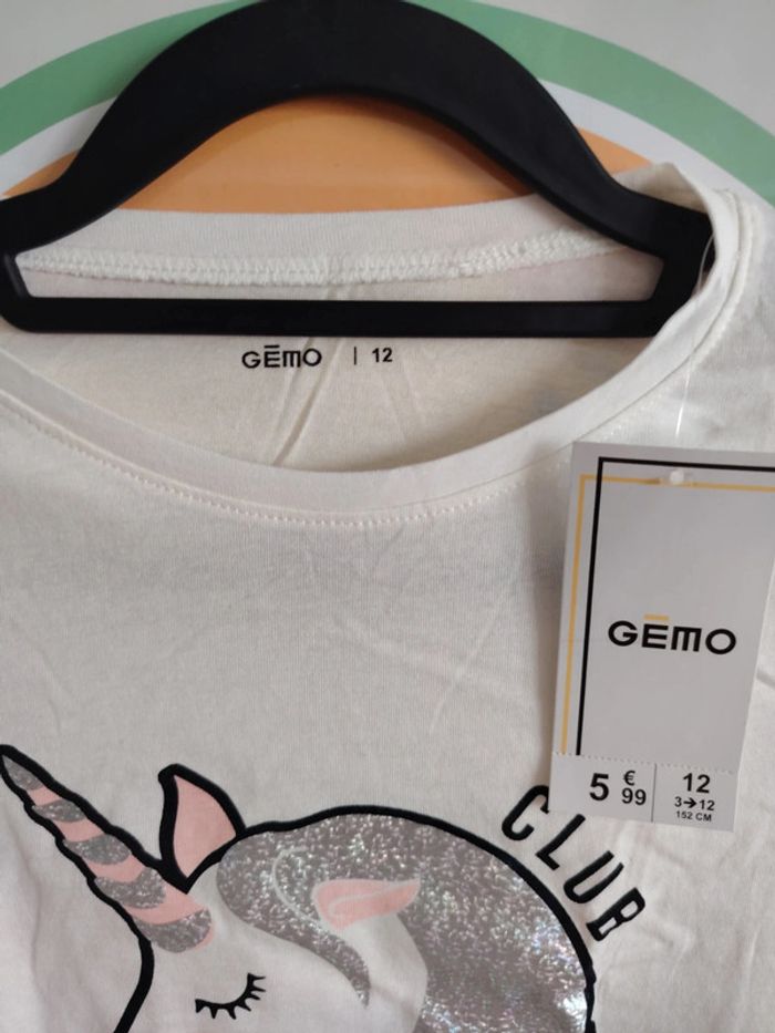 T-shirt manche longue licorne – Taille 12 ans GEMO - photo numéro 3