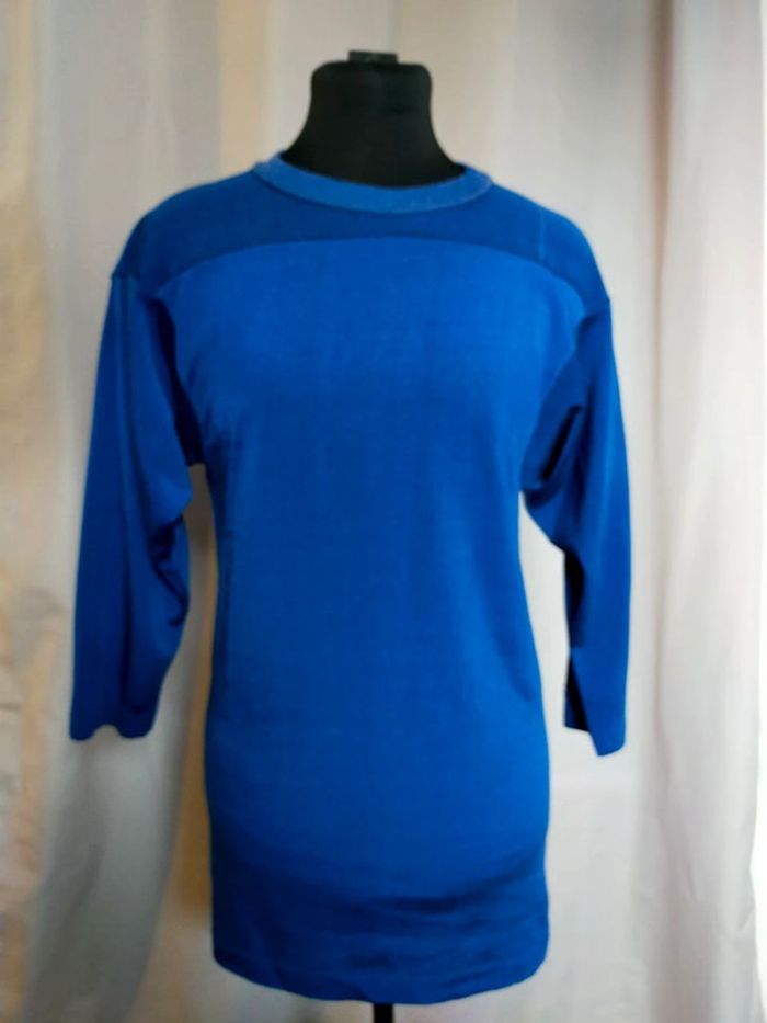 Haut long / mini-robe bleu vintage – Champion – T. S - photo numéro 2
