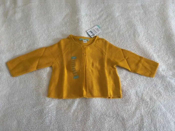 Gilet bébé moutarde Obaïbi – 6 mois Neuf avec étiquette - photo numéro 2