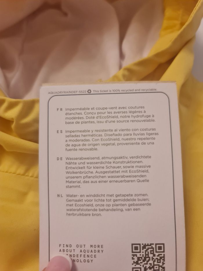 Imperméable coupe-vent Craghoppers neuf jaune taille 7-8ans - photo numéro 10