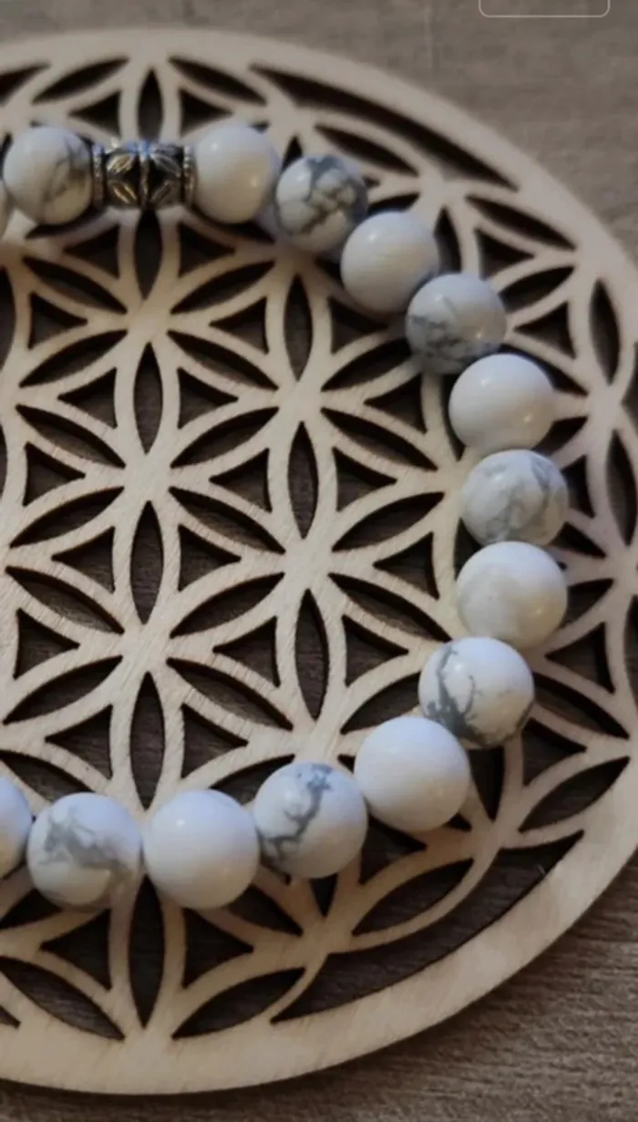 Bracelet Howlite - 8 mm - photo numéro 3