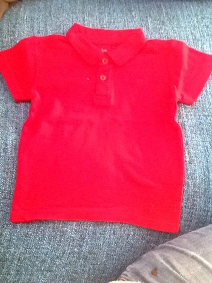 Polo manches courtes rouge - 3 ans