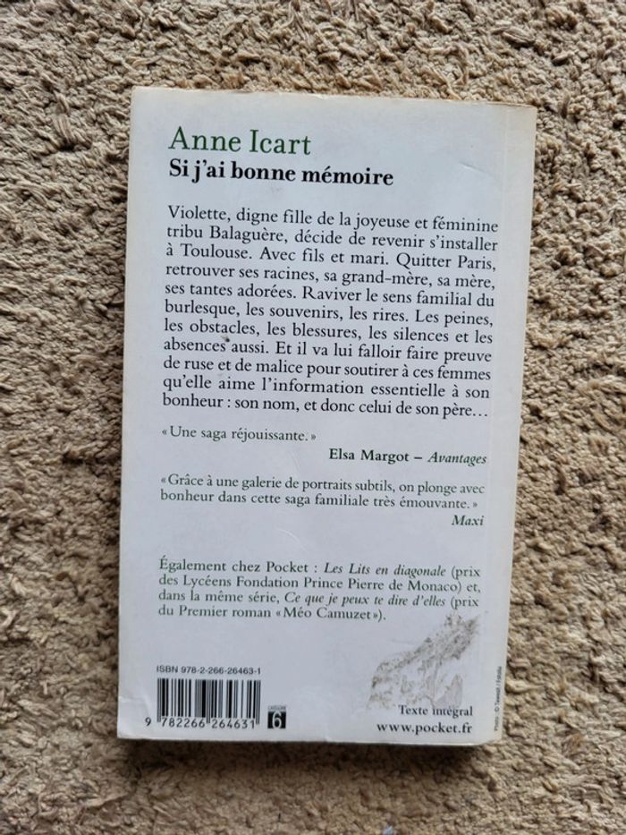 Roman Si j’ai bonne mémoire – Anne Icart - photo numéro 2