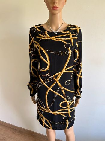 Robe noire et imprimée à manches longues Morgan taille 36 comme neuve