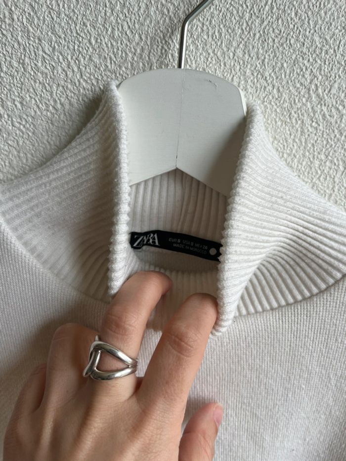 Pull Crop blanc taille S - photo numéro 2