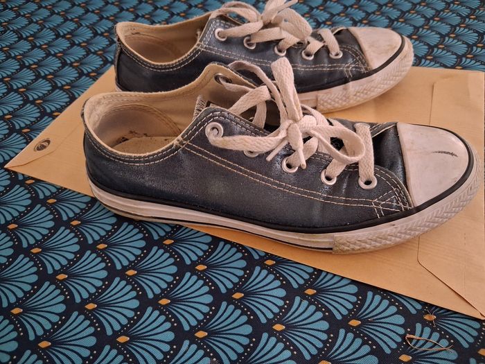 Converse basse bleu métallisé 35 - photo numéro 2