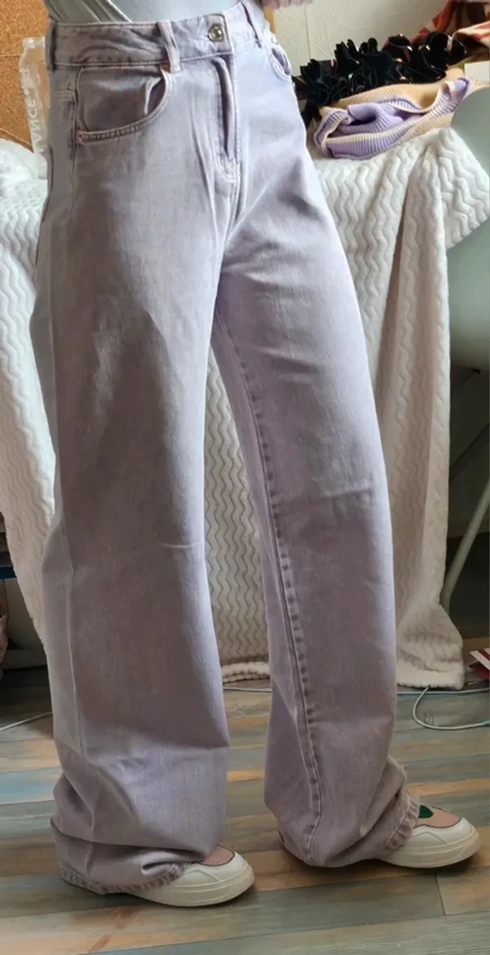 Jean jambes large pullandbear lilas taille 36 neuf sans étiquette - photo numéro 8