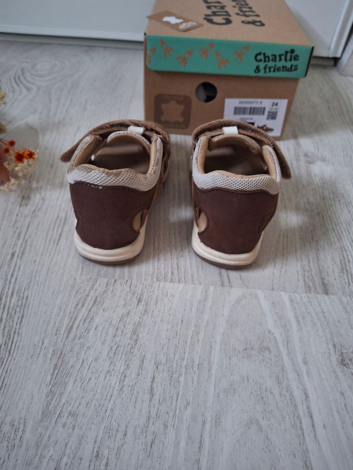 Chaussures Sandales garçon cuir marron Charlie et Friends  Taille 24 - photo numéro 3