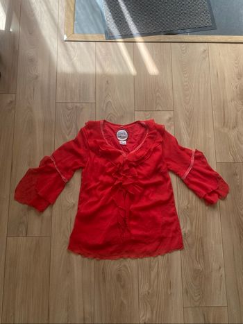 Haut manches 3/4 rouge