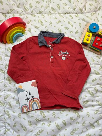 polo manches longues orange 24 mois creeks