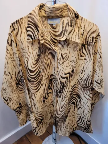 Chemise imprimée - manches bouffantes - Taille 48