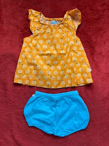 Ensemble blouse manches courte et bloomer - 12 mois