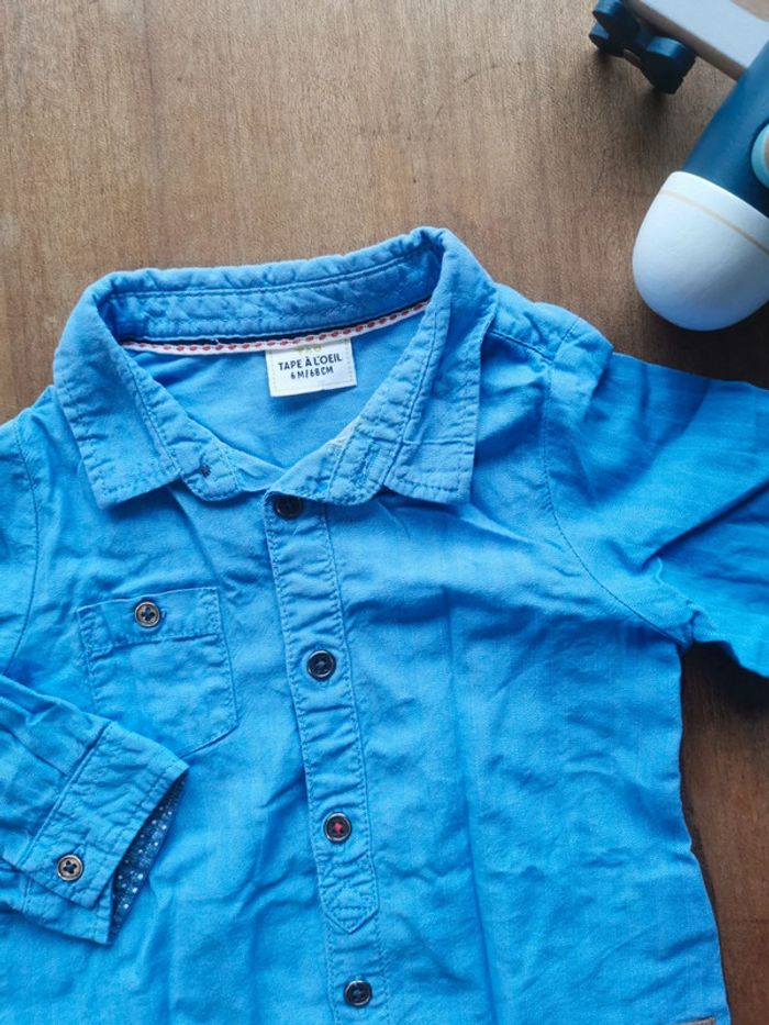 🌼 Vertbaudet Tape à L'Oeil ensemble chic chemise et pantalon à bretelles 6mois 68cm 👶 - photo numéro 3