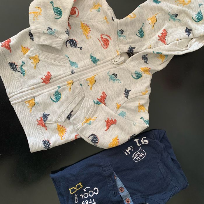 Sweat dinosaures et t-shirt Cool 12 mois - photo numéro 5