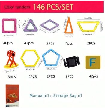 Jeu de construction magnétique – 146 pièces – type Magformers / Magical Magnet