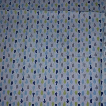 Buttinette- Coupon de coton gouttes bleu vert
