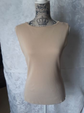 Faby27800 Débardeur femme, décolleté dans le dos , couleur beige, T 38