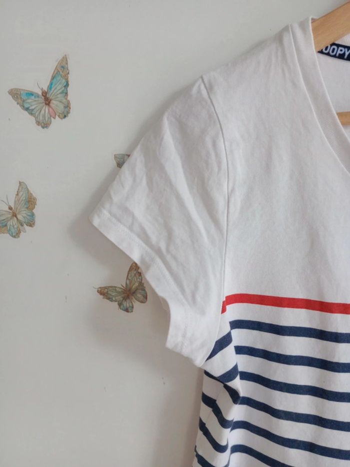 T-shirt femme s rayé Snoopy c85 - photo numéro 7