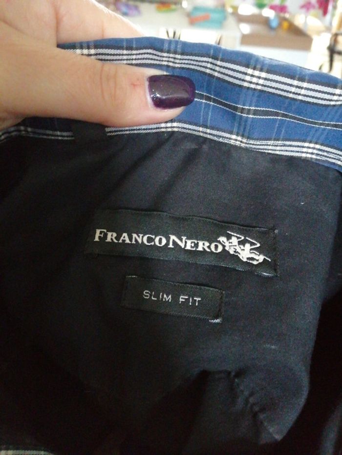 Chemise noire à carreaux bleus - photo numéro 9
