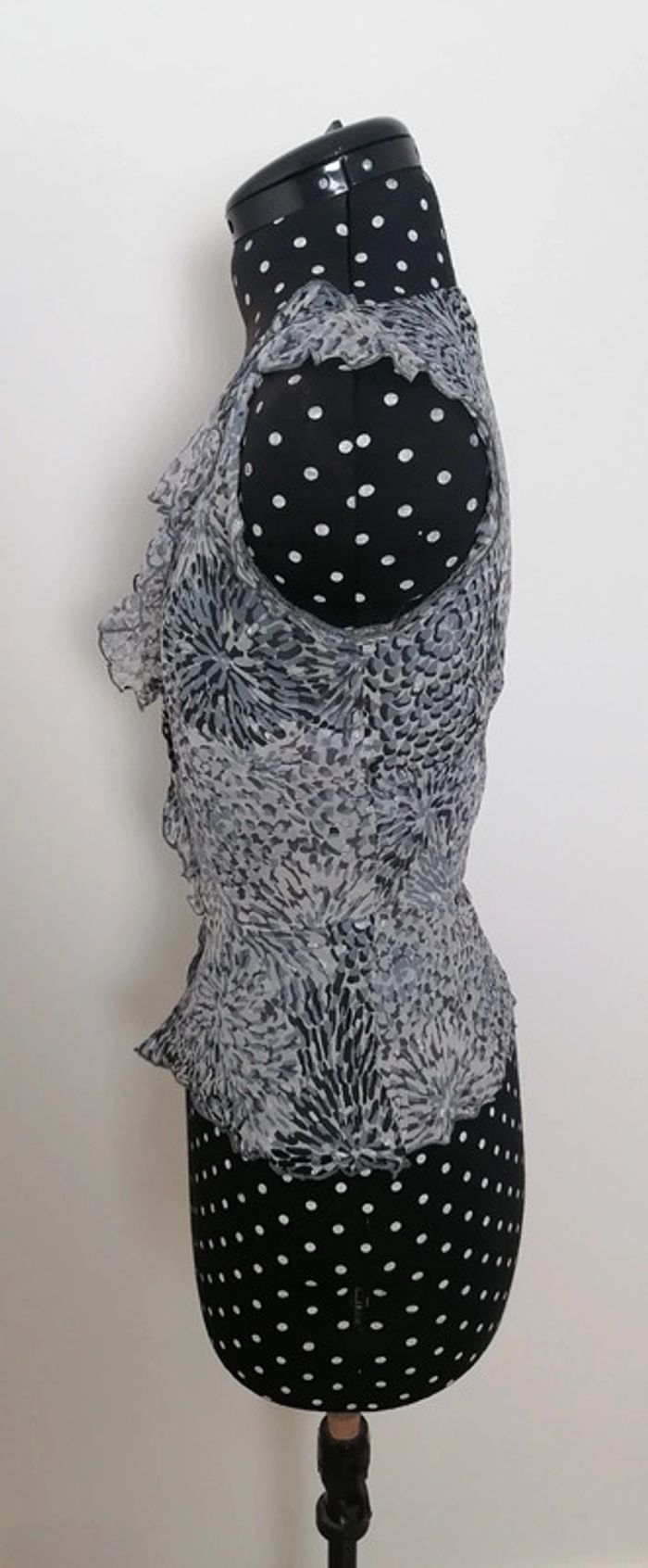 Chemisier / top en soie gris Taille S 1.2.3 - photo numéro 4