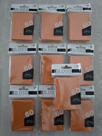 Lot de 10 paquets de 60 sleeves Ultra Pro Deck Protector Gloss Mini Orange 