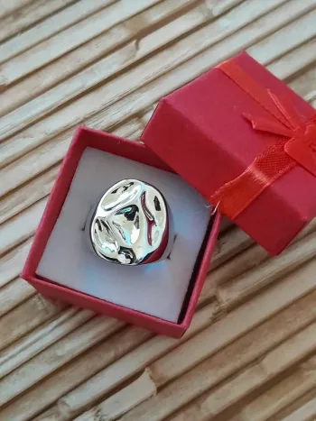 Bague argentée, ovale n°2,pour des doigts fins 54  bijoux fantaisie
