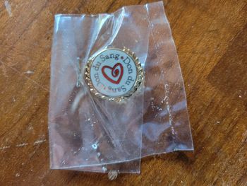 Pin don du sang rare deux palmes