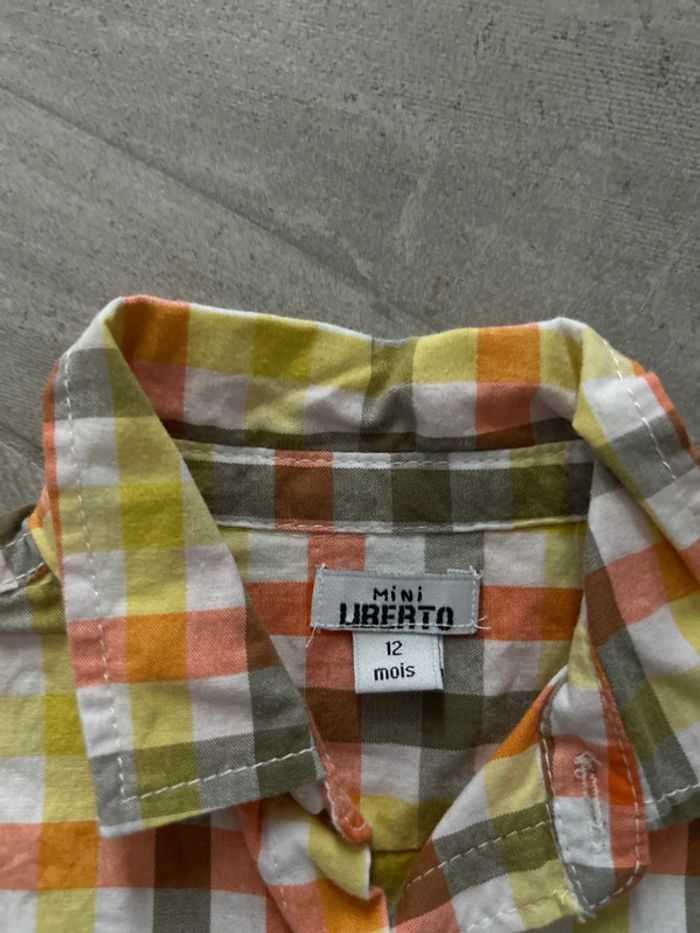 Chemise carreaux + haut bébé 12 mois - photo numéro 5