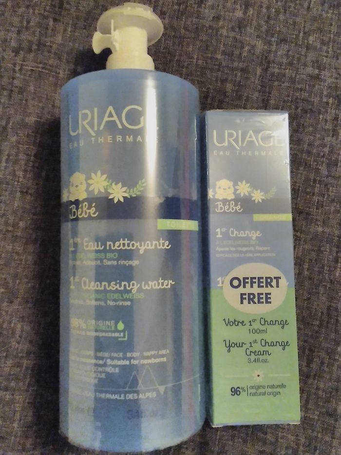 Uriage eau nettoyante +creme change