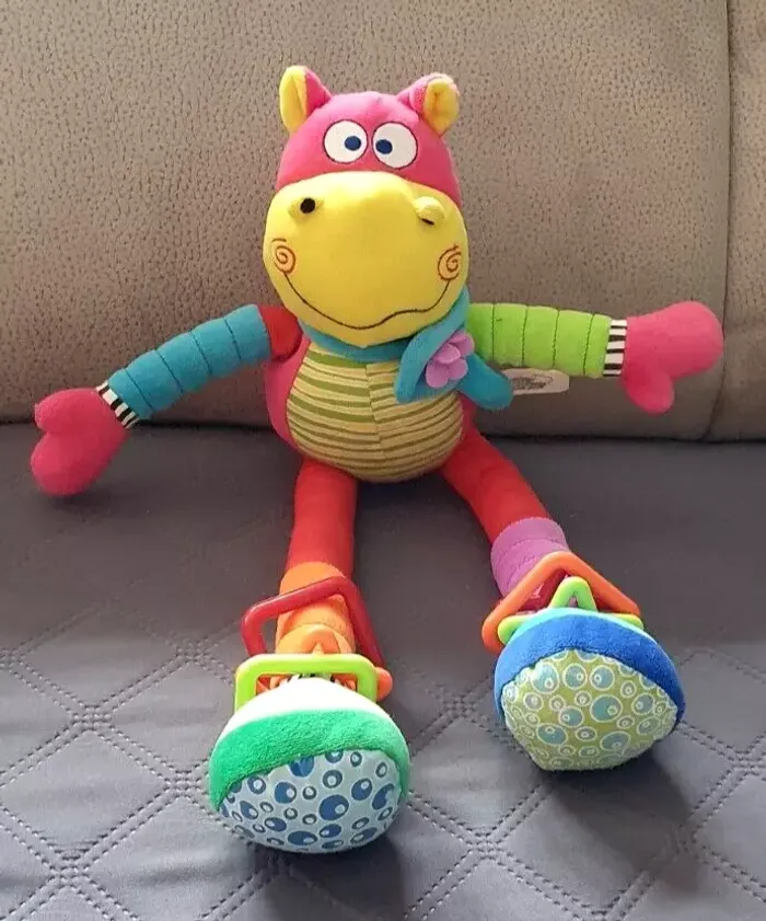 Doudou hippopotame à longues jambes et bras qui s'étirent. - photo numéro 3
