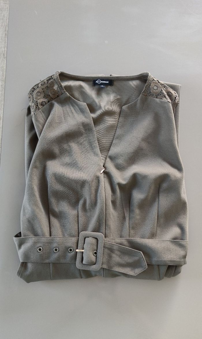 Combinaison femme Squitos taille 38 verte chic ceinturée très bon état - photo numéro 10