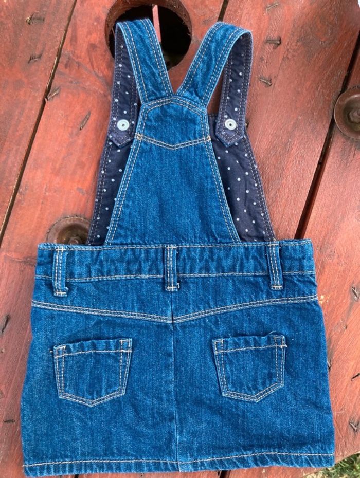 Robe salopette en jean 9 mois - photo numéro 2