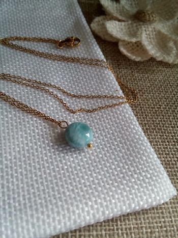 Collier pierre naturelle de larimar