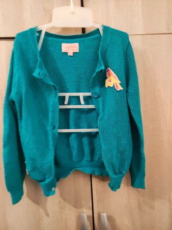 Gilet bleu canard oiseau exotique 3 ans / la compagnie des petits