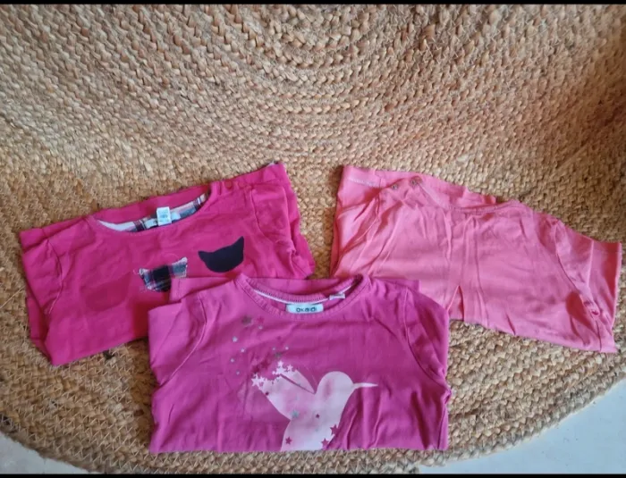 Lot de 3 hauts à manches longues rose fille okaïdi et sergent major 3 ans 98cm