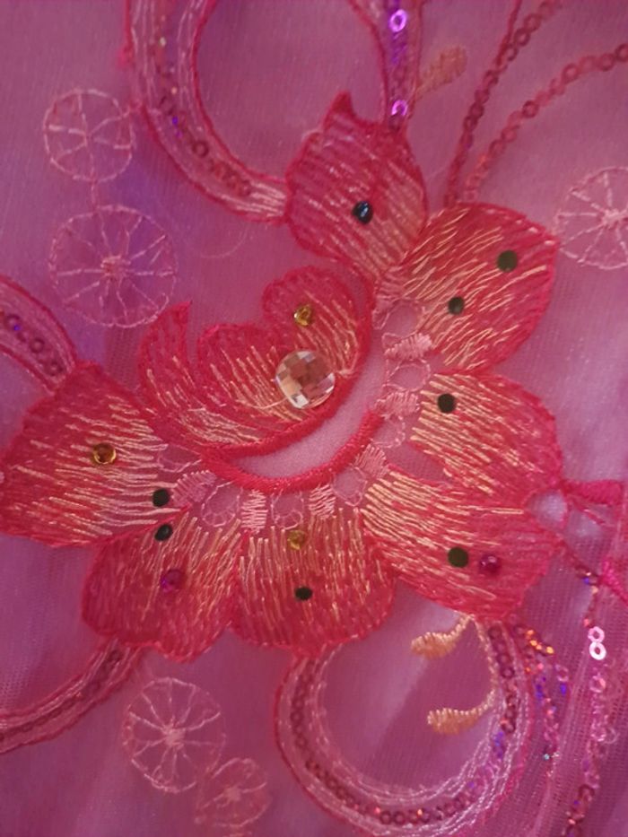 Ensemble orientale jupe longue haut et foulard dentelle et strass - photo numéro 6