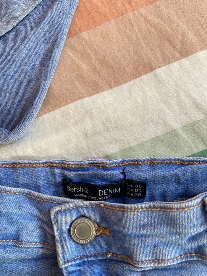 Lot de deux shorts taille haute en jean - photo numéro 2