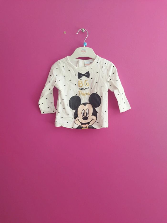 Tee-shirt manches longues garçon mickey Disney taille 3 mois b6