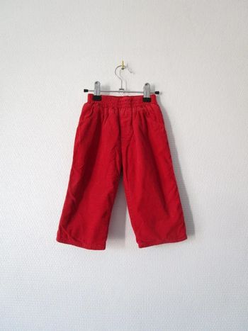 Pantalon velours rouge Catimini 12 mois TBE