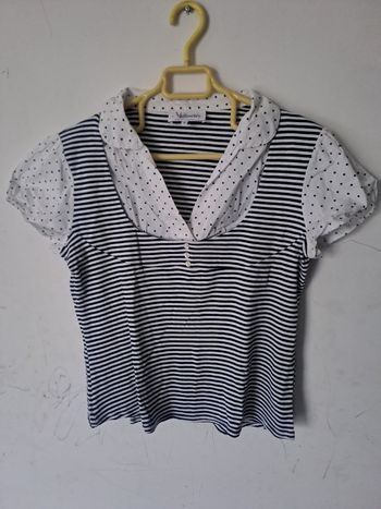 Top pois et rayures Affinités Taille 3