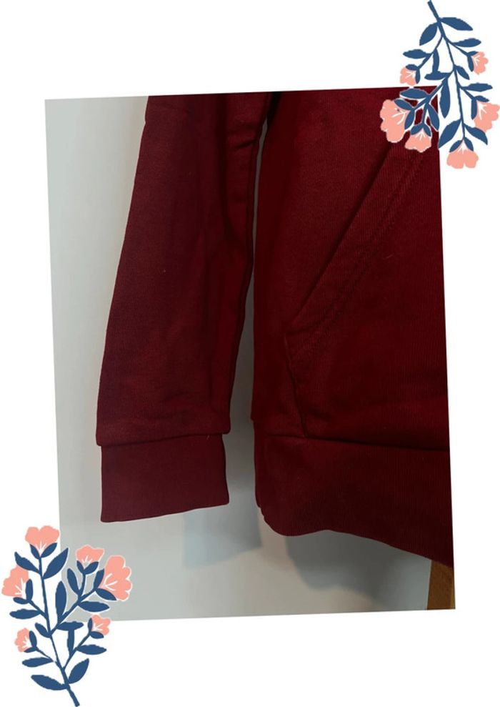 Sweat à capuche bordeaux avec logo – Adidas, Taille M - photo numéro 4