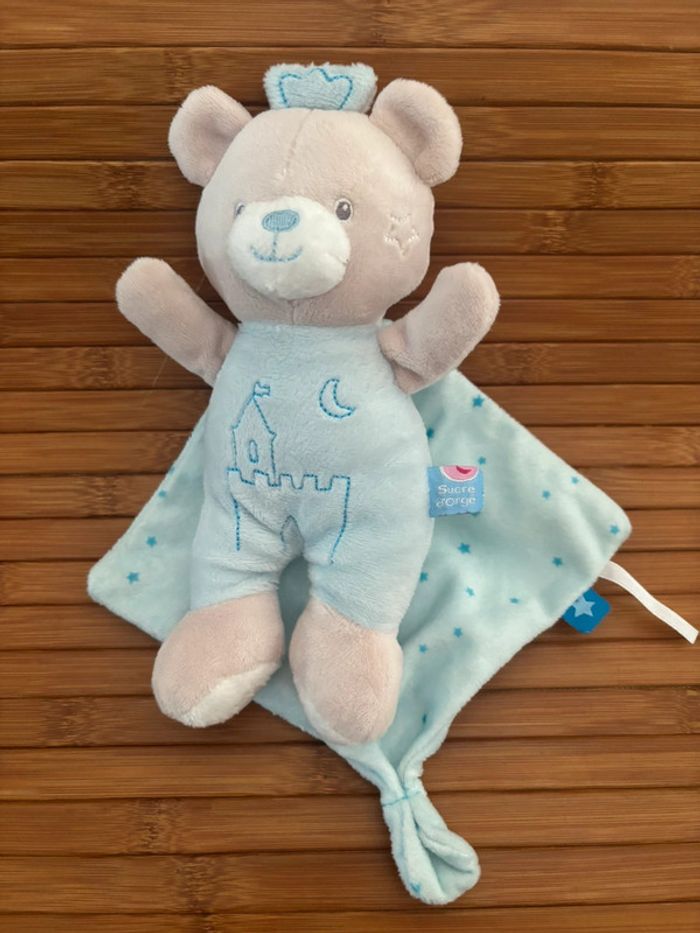 Doudou ours prince cape bleu étoile sucre d orge - photo numéro 2