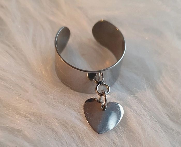 Bague réglable acier inoxydable coeur - photo numéro 2