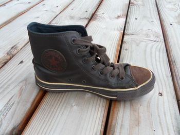 converse cuir marron