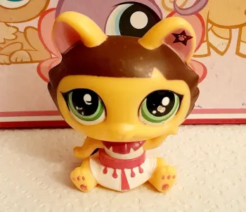 Figurine Littlest Pet Shop Chat Sphinx jaune et marron