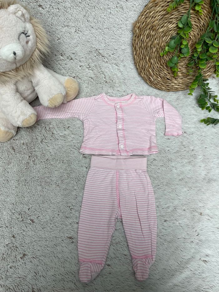 Ensemble pantalon et veste à rayures rose et blanc - H&M - photo numéro 2