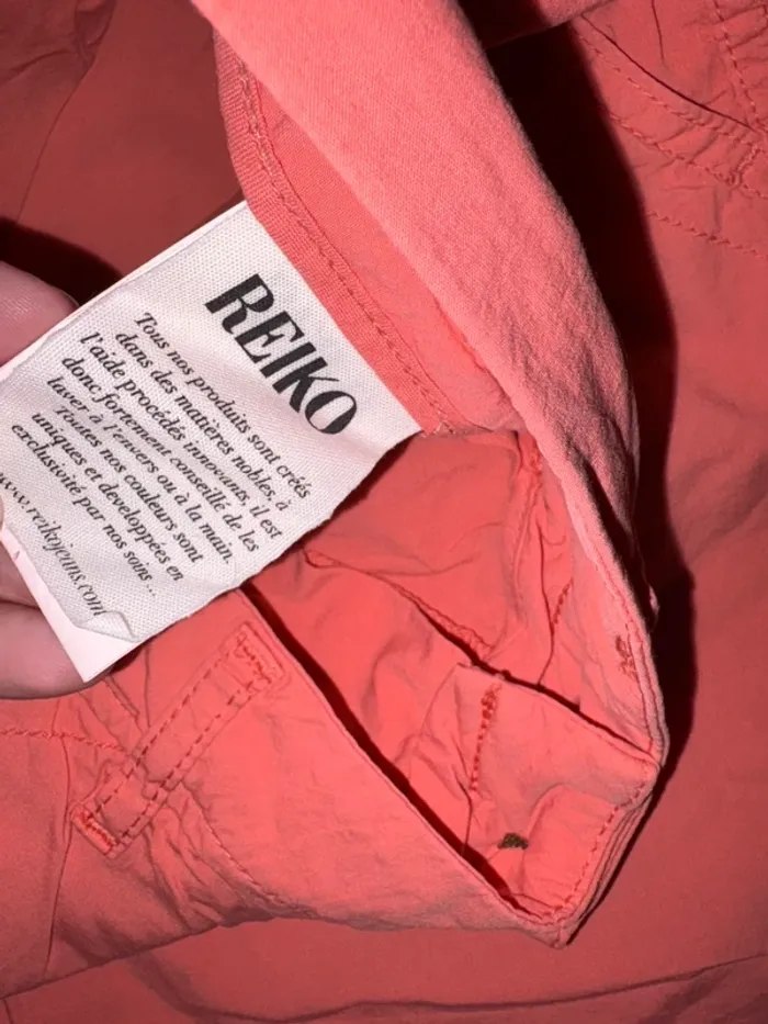 Pantalon rose corail femme Reiko taille 34 en très bon état - photo numéro 4